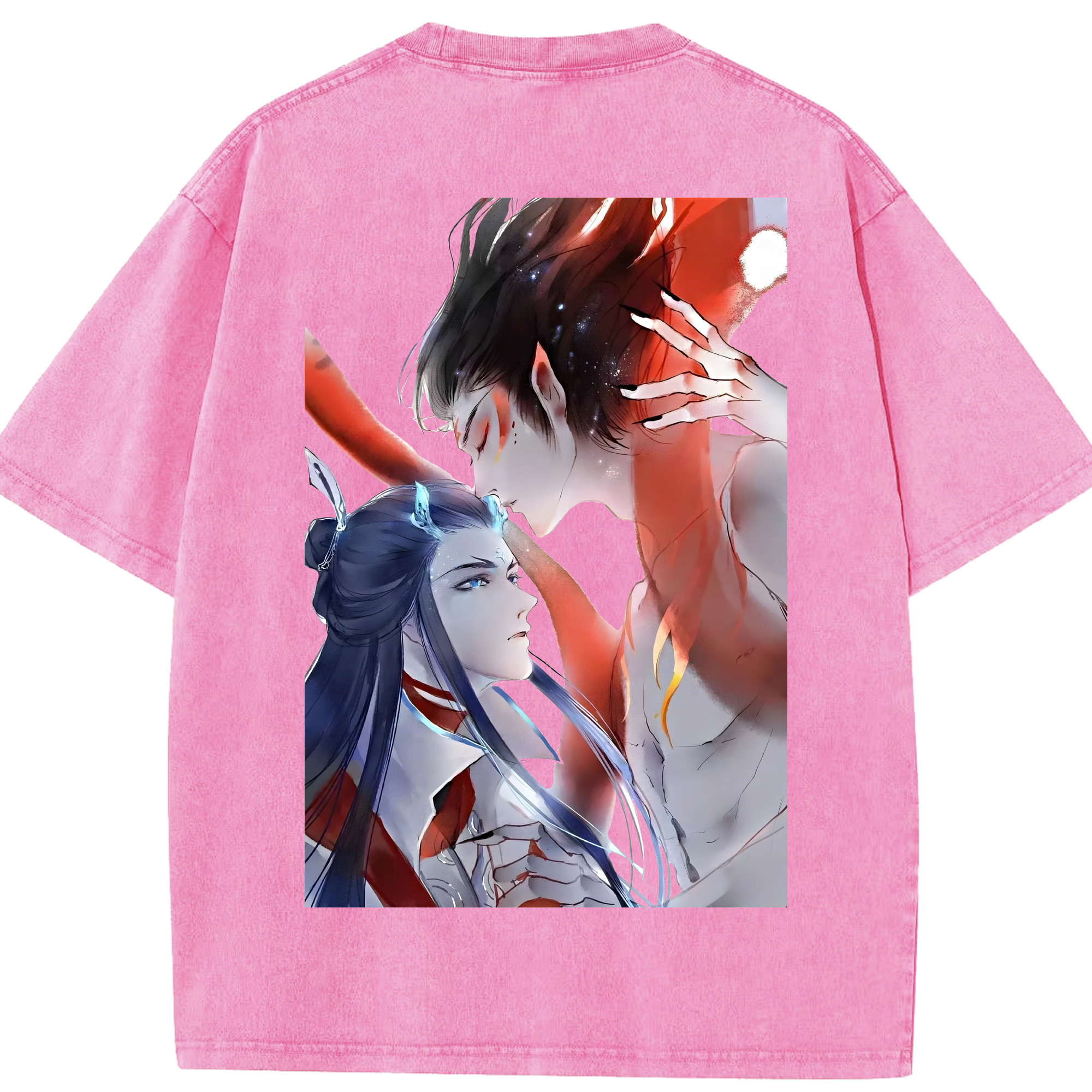 （画像用） Ne Zha 2 ナタ 魔童の大暴れ 綿100% ヴィンテージ風 半袖Tシャツ（背面プリント）